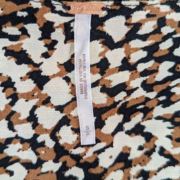 Free People Tie-Waist Wrap Dress S Coquette Girl Mobwife Boho Chic Animal Print - Picture 2 of 13